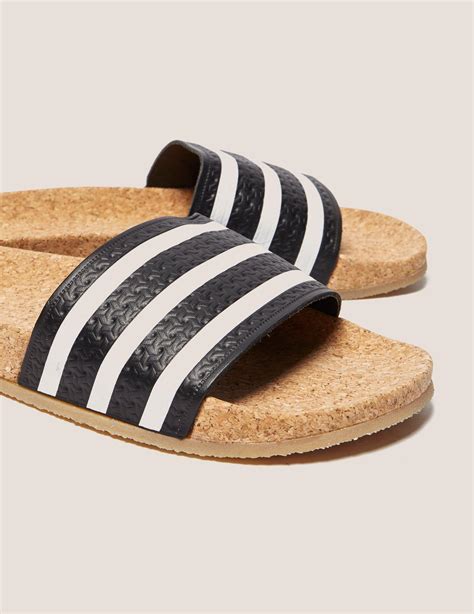 adidas Originals Men's Adilette Cork Slides, Slip on Sandals, .